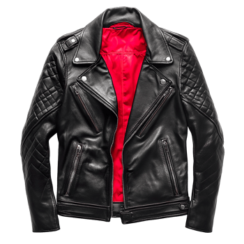 Black leather biker jacket isolated on transparent background png