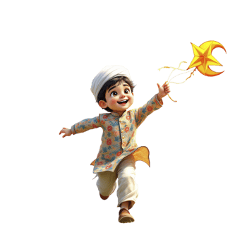 A little boy in an indian outfit is holding a kite png