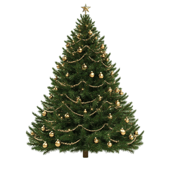 Decorated Christmas Tree On Transparent Background png