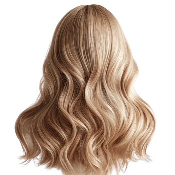 Blonde Waves Wig isolated on transparent background png