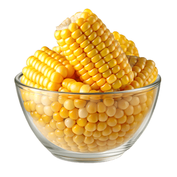 Corn in a glass bowl png