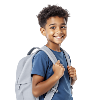 A young boy with a backpack png