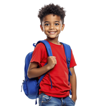 A young boy with a backpack png