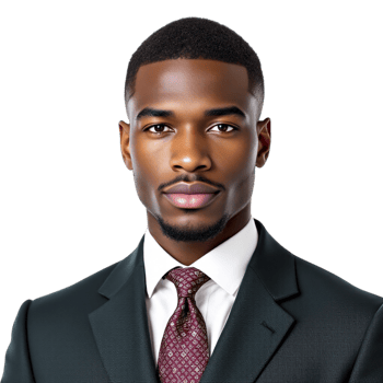 An african american man in a suit and tie png