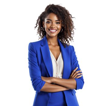 A beautiful young woman in a blue suit png