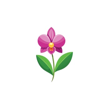 Graceful Orchid A Delicate Illustration Design On White Background vector