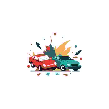 Wrecked Wheels A Realistic Car Accident Illustration vector
