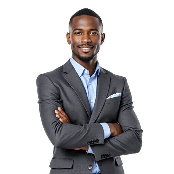A young african american man in a suit png