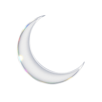 A crescent moon on a black background png