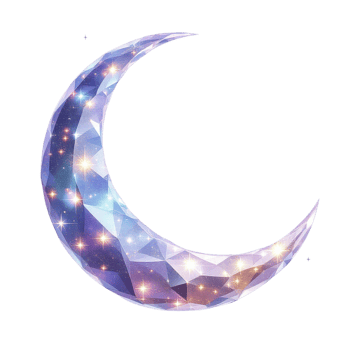 A crescent with stars on it png