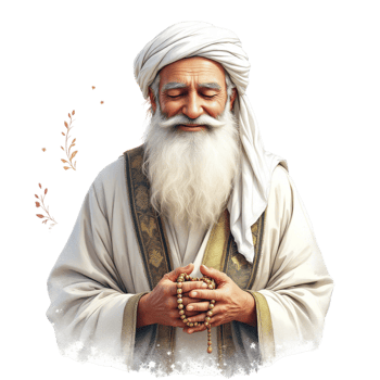 An old man with a white beard and turban png