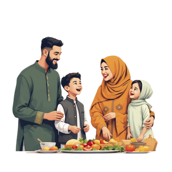 Happy muslim family png