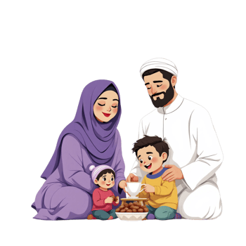 An illustration of a muslim family png