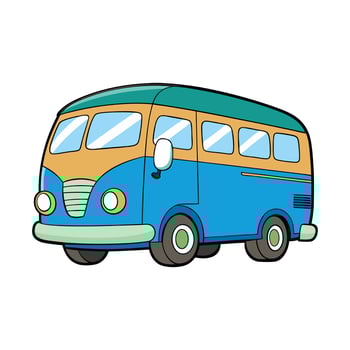 Colorful Cartoon Bus Illustration clipart vector