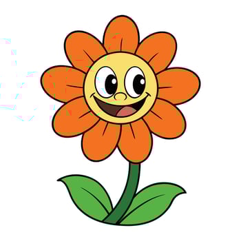 Cute Cartoon Flower Illustration vector