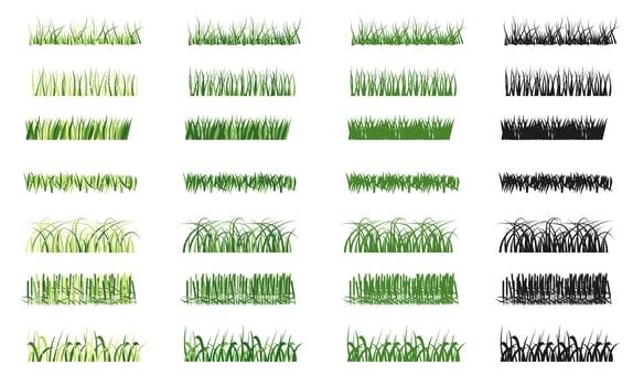 Green grass set. Flat design. vector