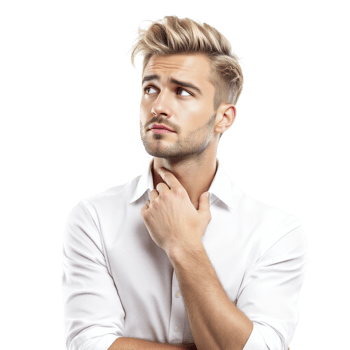 A man with blonde hair and a white shirt png