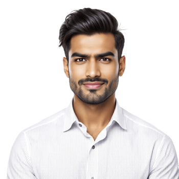 A man in a white shirt with a beard png