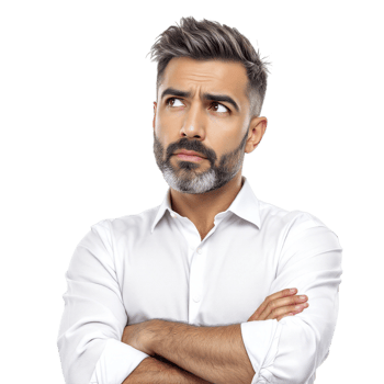A man with a beard and a white shirt png