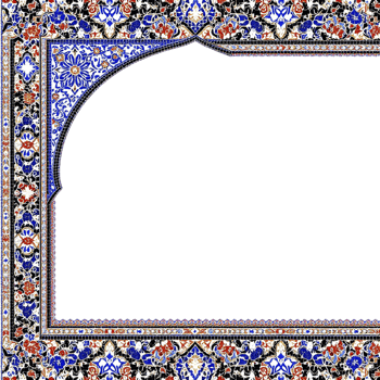 An ornate frame with blue and red flowers png