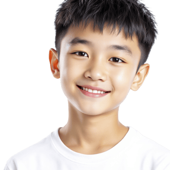 A young boy with a white t - shirt png