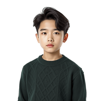 A young boy wearing a green sweater png