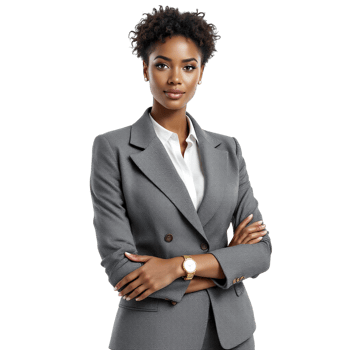 A beautiful young woman in a business suit png