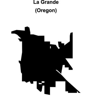 La Grande, Oregon blank outline map vector