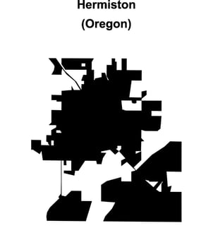 Hermiston, Oregon blank outline map vector