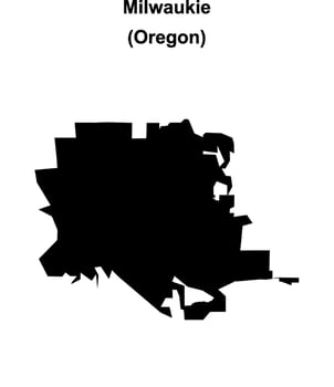 Milwaukie, Oregon blank outline map vector