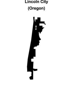 Lincoln City, Oregon blank outline map vector