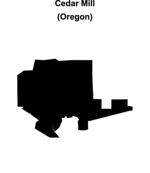 Cedar Mill, Oregon blank outline map vector