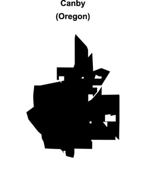Canby, Oregon blank outline map vector