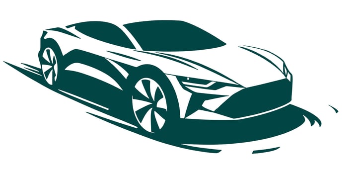 A green sports car on a white background vector