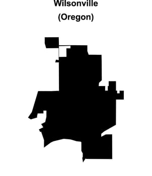 Wilsonville, Oregon blank outline map vector