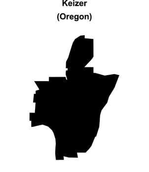 Keizer, Oregon blank outline map vector