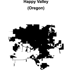 Happy Valley, Oregon blank outline map vector