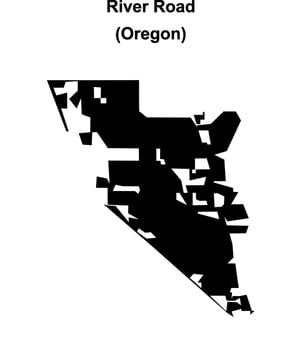 River Road, Oregon blank outline map vector