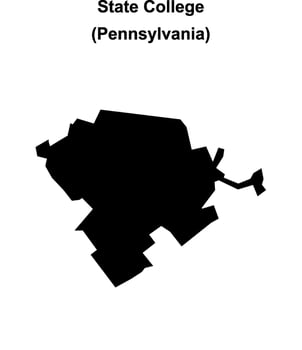 State College, Pennsylvania blank outline map vector
