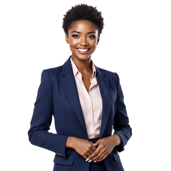 A beautiful young woman in a blue suit png