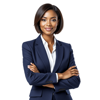 An attractive african american business woman in a suit png