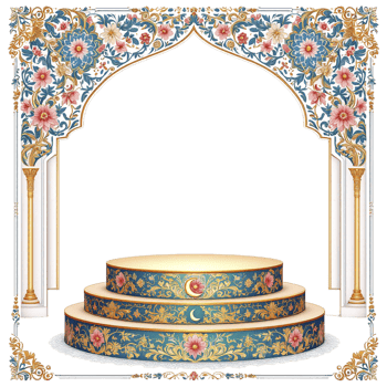 An ornate stage with a floral design png