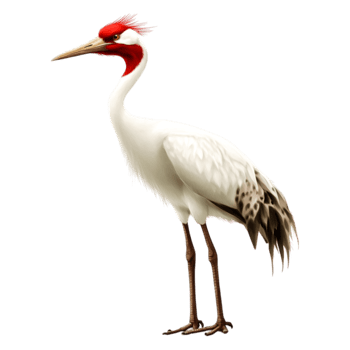 Elegant Red-Crowned Crane Stands Gracefully in Natural Habitat png