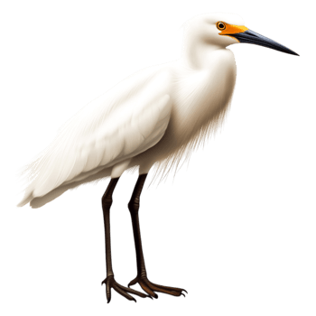 Elegant White Bird Standing Gracefully Near Water Body png