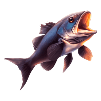 Vibrant Largemouth Bass Emerging from Water with Open Mouth png