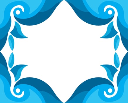 Stylish Blue Water Wave Border vector