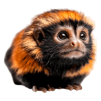 Cute monkey with vibrant fur, captivating expression, closeup view png