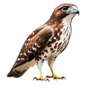 Detailed closeup of a Majestic Hawk with Rich Brown Feathers png
