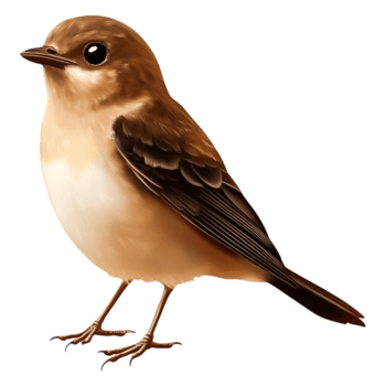 Realistic brown bird with soft feathers perched branch png