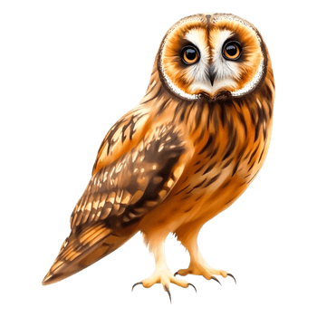 Realistic Illustration of a Brown Owl with Striking Feather Patterns png